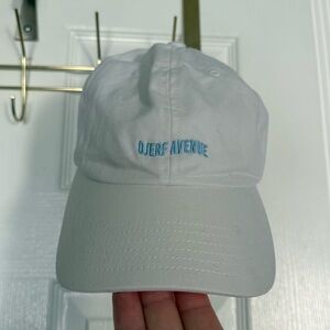 Djerf Avenue White Cap with Embroidered Detail